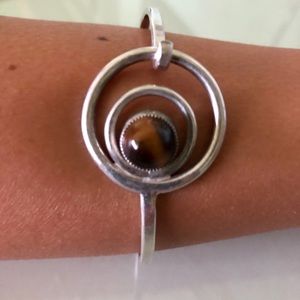 Handmade Sterling Silver Bracelet with Tigers Eye